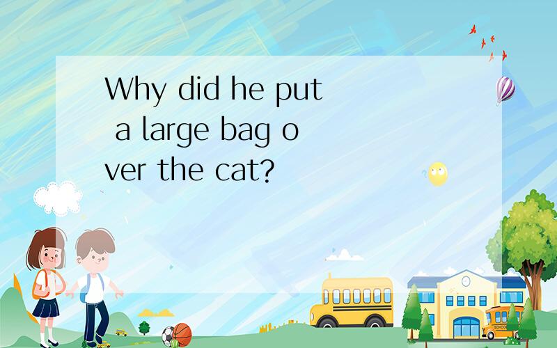 Why did he put a large bag over the cat?