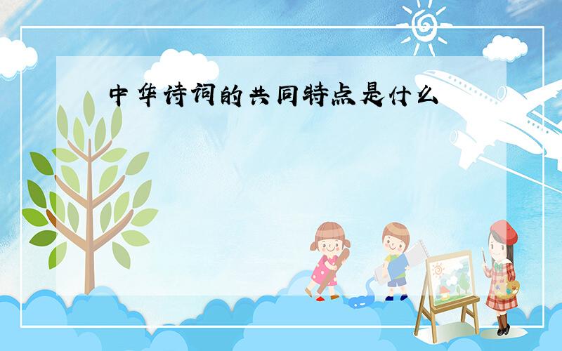 中华诗词的共同特点是什么