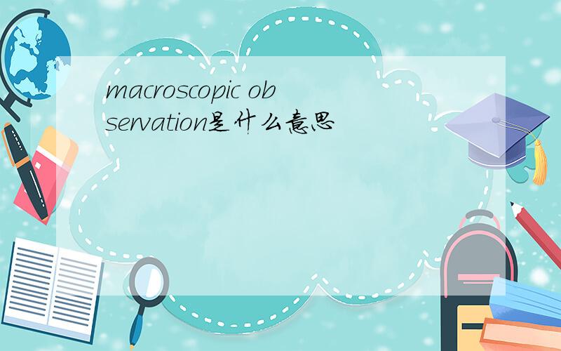 macroscopic observation是什么意思
