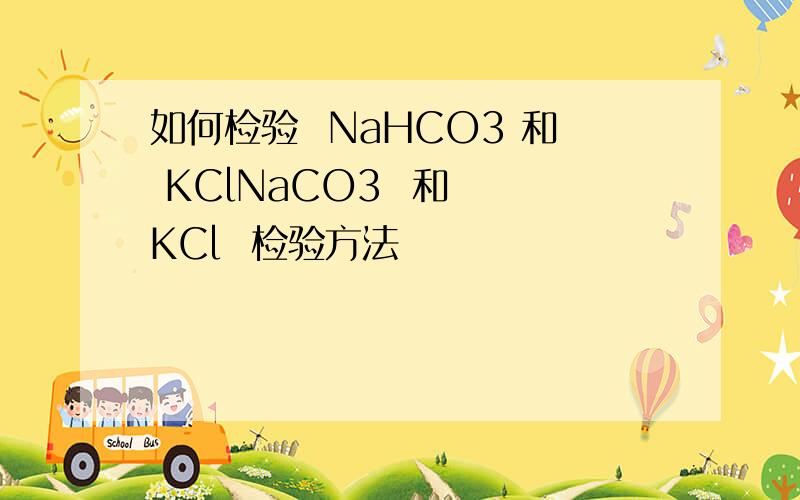 如何检验  NaHCO3 和 KClNaCO3  和  KCl  检验方法