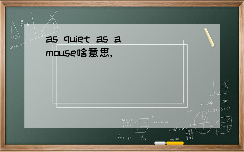as quiet as a mouse啥意思,