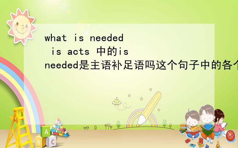 what is needed is acts 中的is needed是主语补足语吗这个句子中的各个单词各担任什么成分呢?