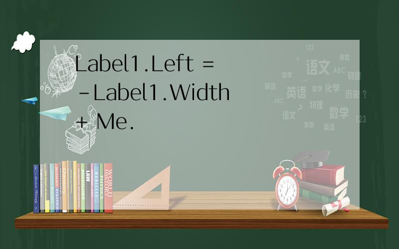 Label1.Left = -Label1.Width + Me.