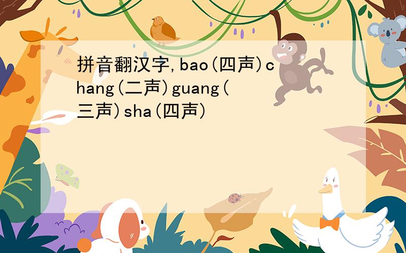 拼音翻汉字,bao(四声)chang(二声)guang(三声)sha(四声)