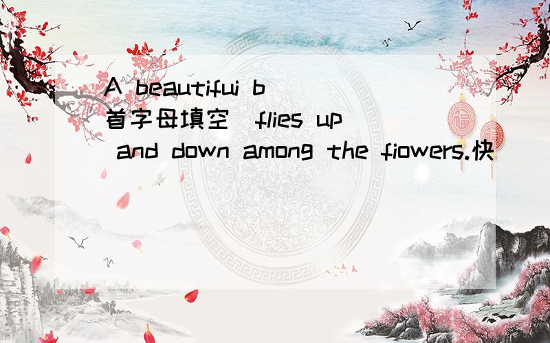 A beautifui b(首字母填空)flies up and down among the fiowers.快