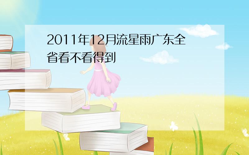 2011年12月流星雨广东全省看不看得到