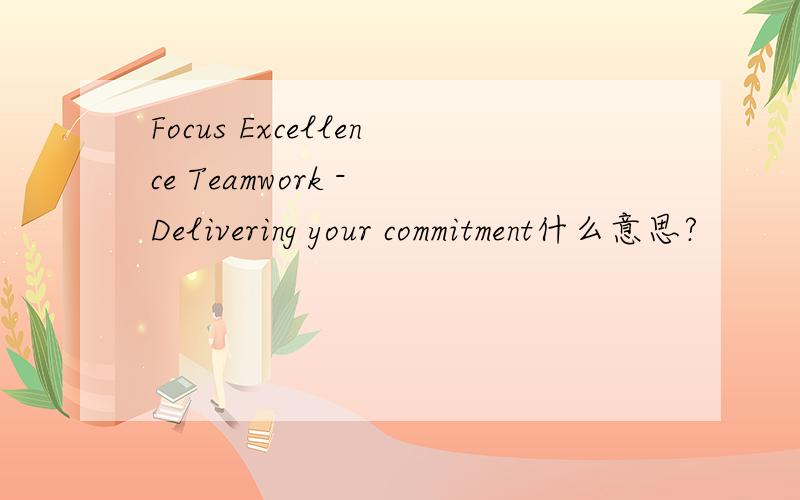 Focus Excellence Teamwork - Delivering your commitment什么意思?