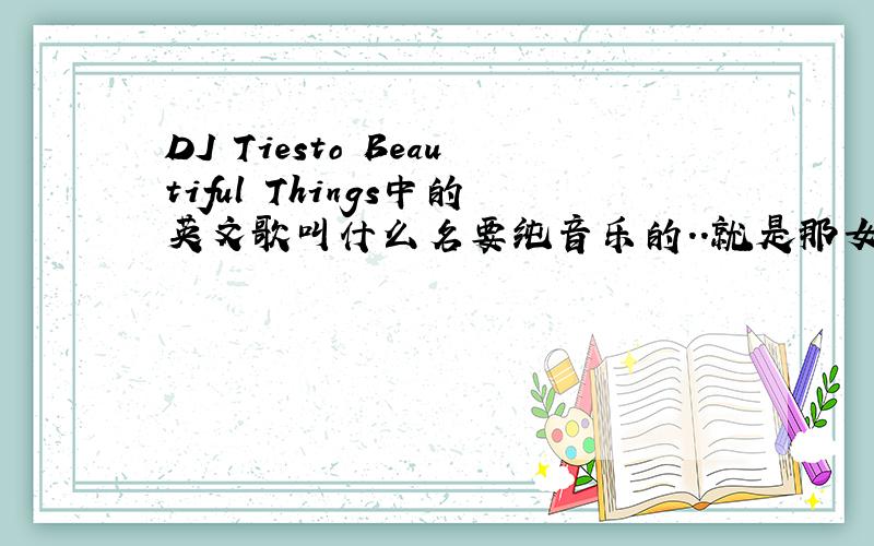 DJ Tiesto Beautiful Things中的英文歌叫什么名要纯音乐的..就是那女生唱的那首歌