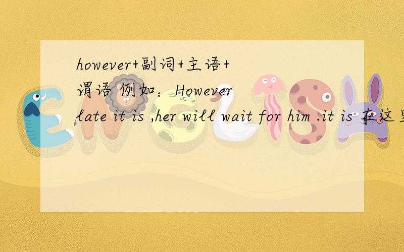 however+副词+主语+谓语 例如：However late it is ,her will wait for him .it is 在这里面可省么?