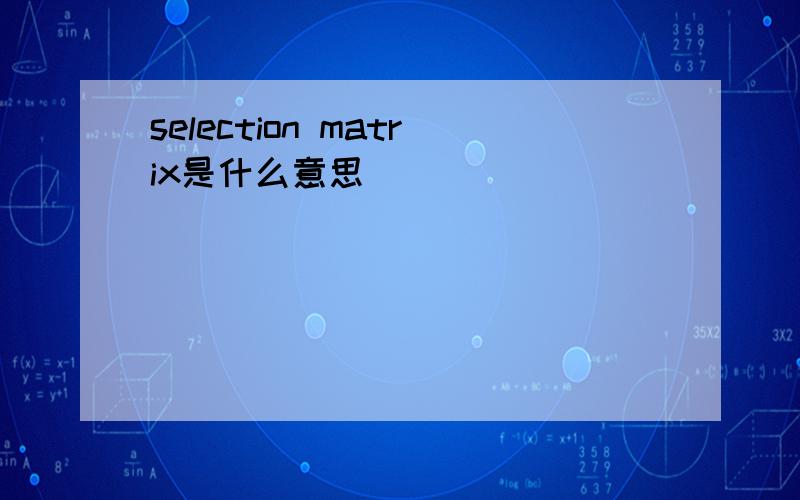 selection matrix是什么意思