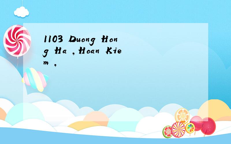 1103 Duong Hong Ha ,Hoan Kiem ,