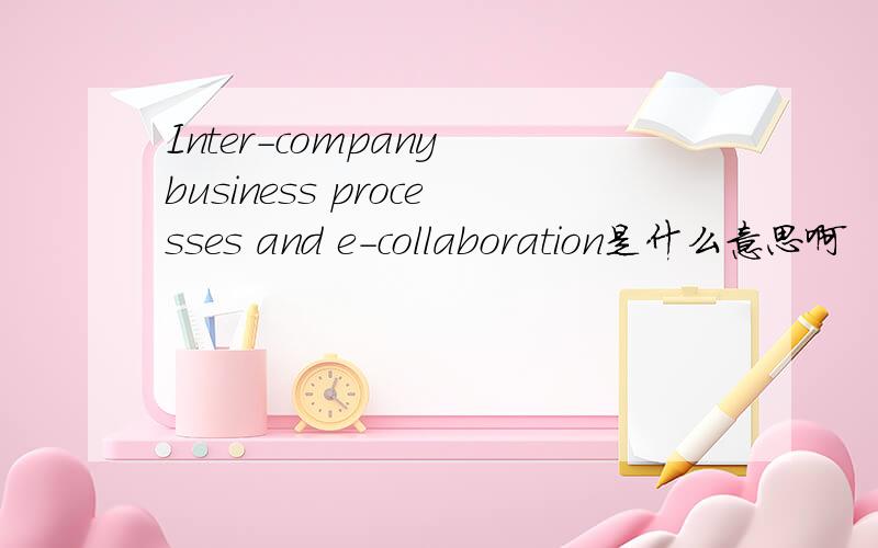Inter-company business processes and e-collaboration是什么意思啊