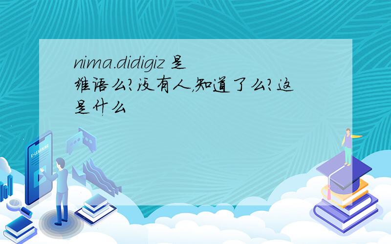 nima.didigiz 是维语么?没有人，知道了么？这是什么