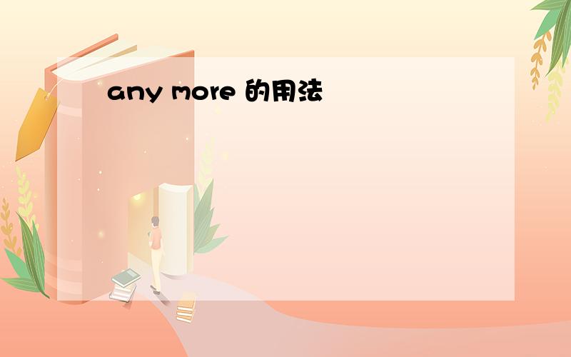 any more 的用法