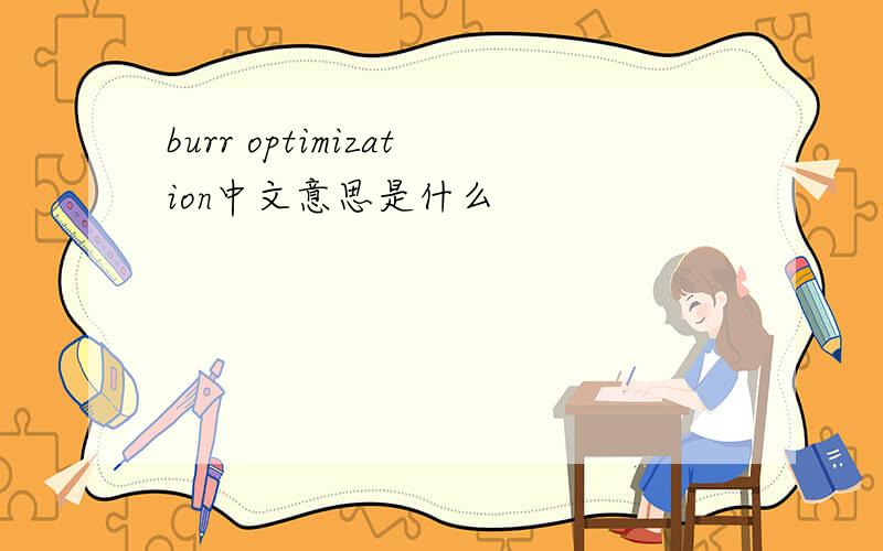 burr optimization中文意思是什么