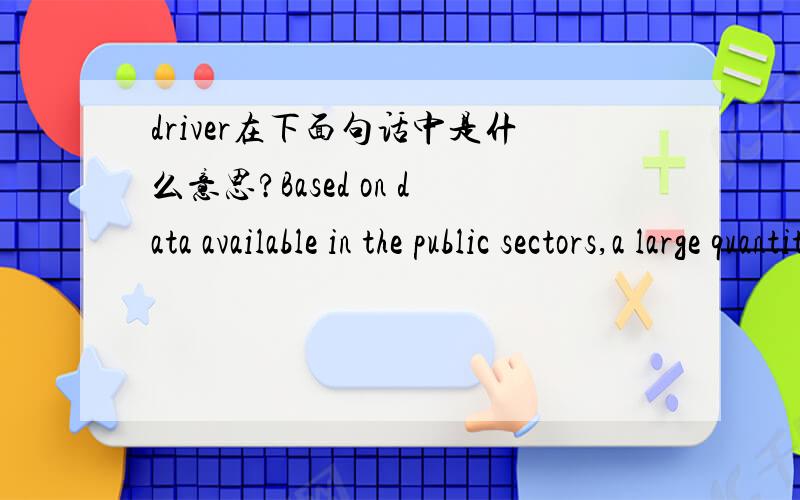 driver在下面句话中是什么意思?Based on data available in the public sectors,a large quantity of drivers,including operational cash flow,firm size and sales growth,have been identified and tested.Working capital management:a review ofperform