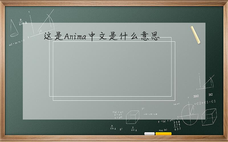这是Anima中文是什么意思