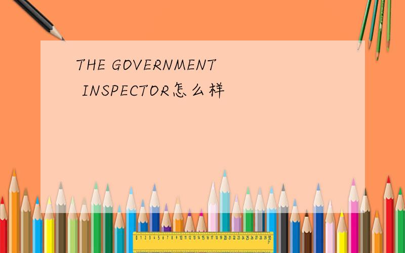 THE GOVERNMENT INSPECTOR怎么样