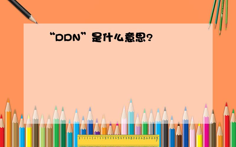 “DDN”是什么意思?