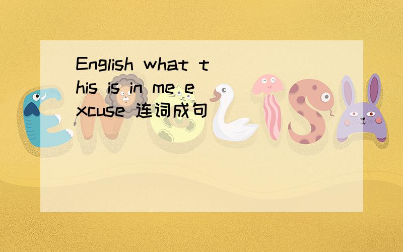 English what this is in me excuse 连词成句