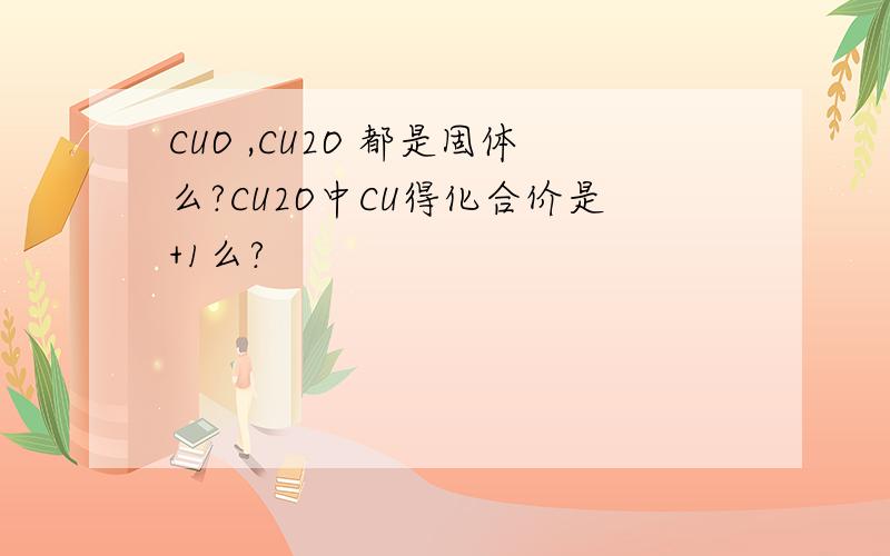 CUO ,CU2O 都是固体么?CU2O中CU得化合价是+1么?