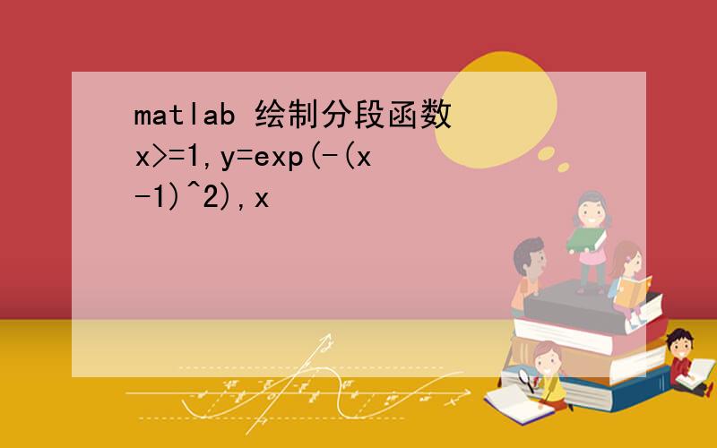 matlab 绘制分段函数 x>=1,y=exp(-(x-1)^2),x