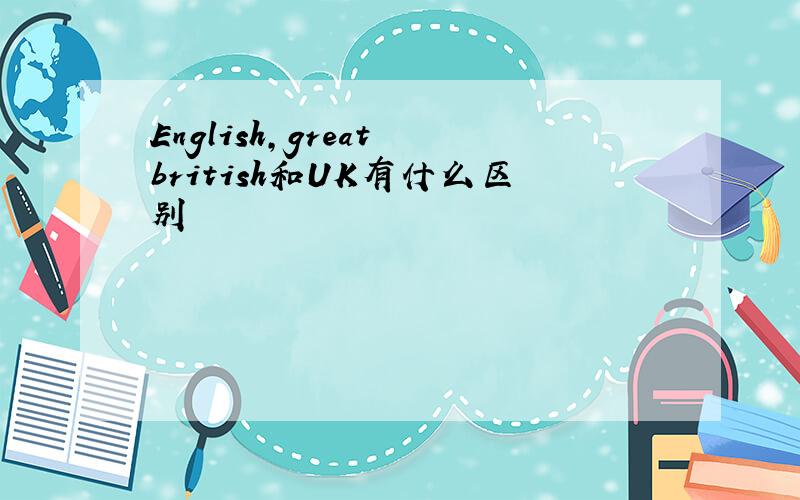 English,great british和UK有什么区别