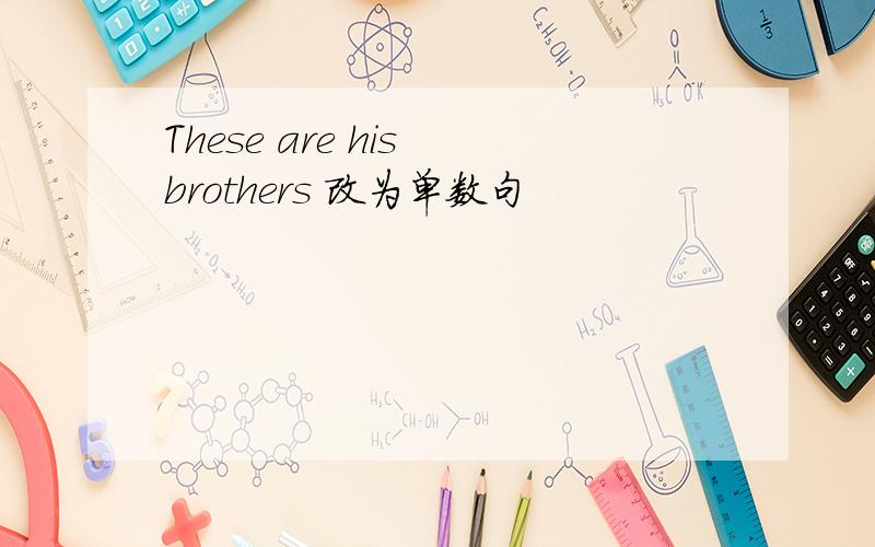These are his brothers 改为单数句