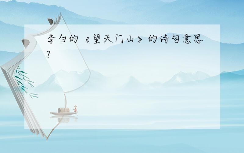 李白的《望天门山》的诗句意思?