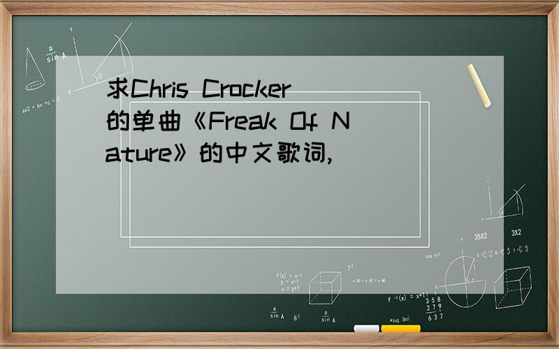 求Chris Crocker的单曲《Freak Of Nature》的中文歌词,