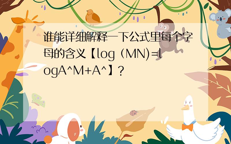 谁能详细解释一下公式里每个字母的含义【log（MN)=logA^M+A^】?