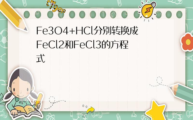 Fe3O4+HCl分别转换成FeCl2和FeCl3的方程式