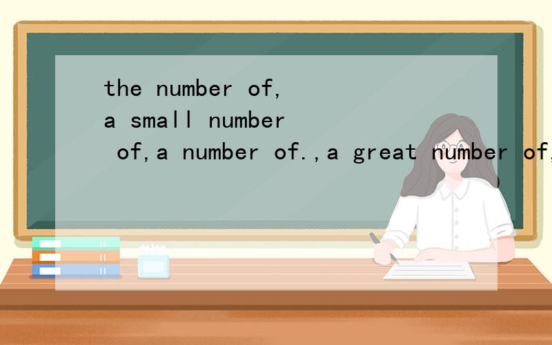 the number of,a small number of,a number of.,a great number of,a large/small number of,区别和后面该接可数和不可数名词