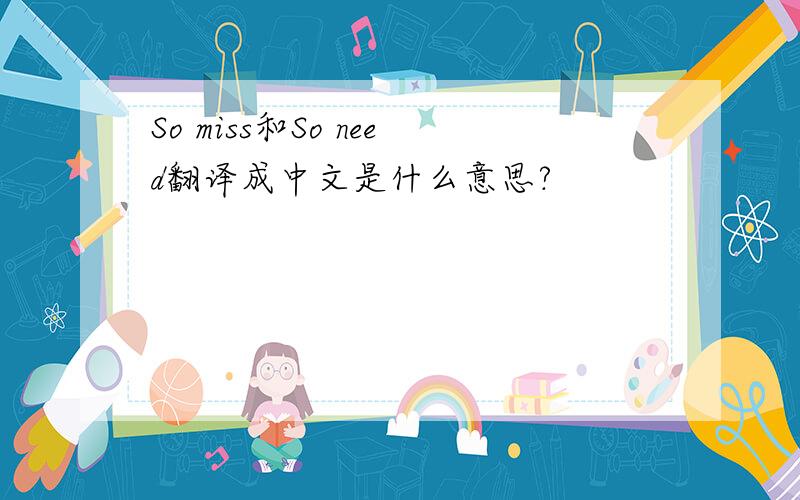 So miss和So need翻译成中文是什么意思?