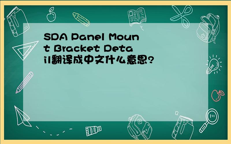 SDA Panel Mount Bracket Detail翻译成中文什么意思?