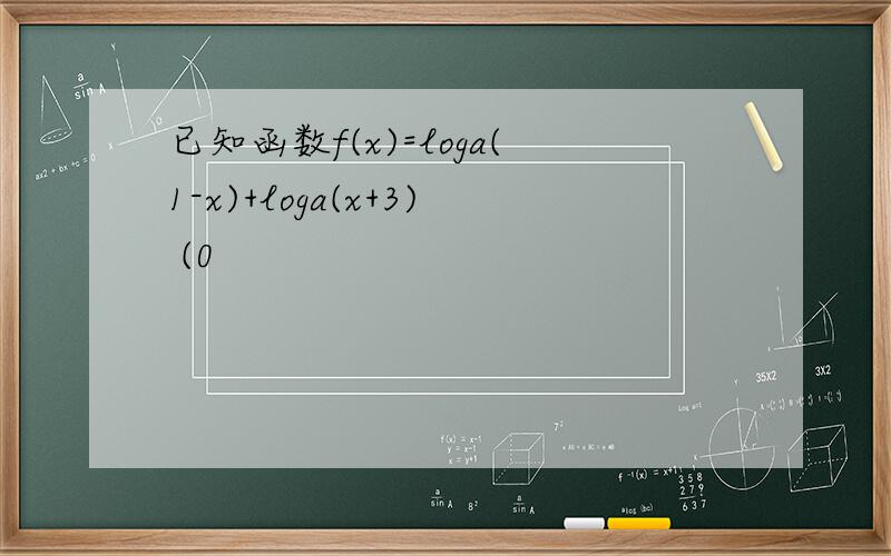已知函数f(x)=loga(1-x)+loga(x+3) (0