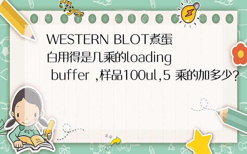 WESTERN BLOT煮蛋白用得是几乘的loading buffer ,样品100ul,5 乘的加多少?