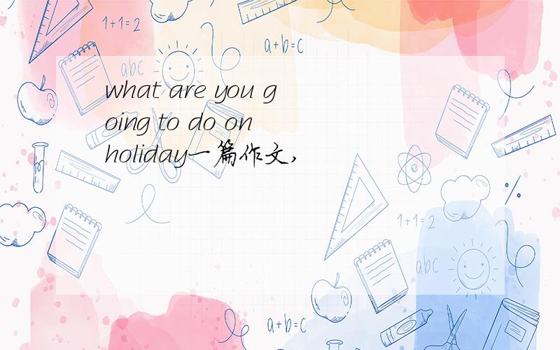 what are you going to do on holiday一篇作文,