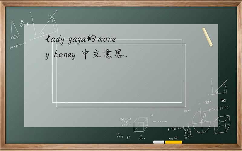 lady gaga的money honey 中文意思.