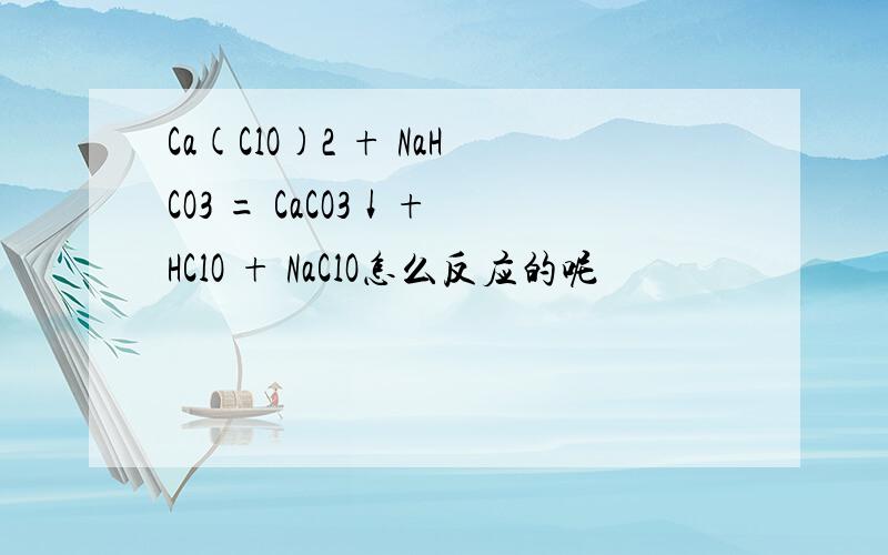 Ca(ClO)2 + NaHCO3 = CaCO3↓+ HClO + NaClO怎么反应的呢