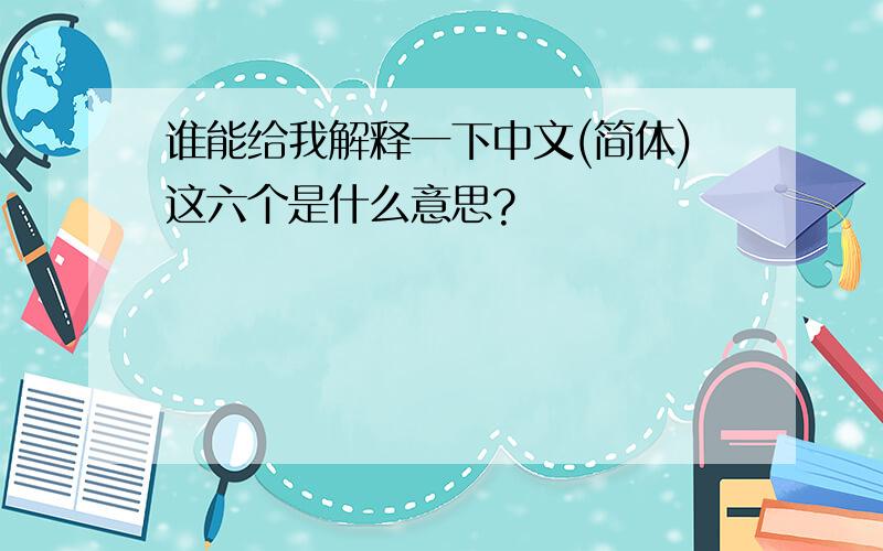 谁能给我解释一下中文(简体)这六个是什么意思?