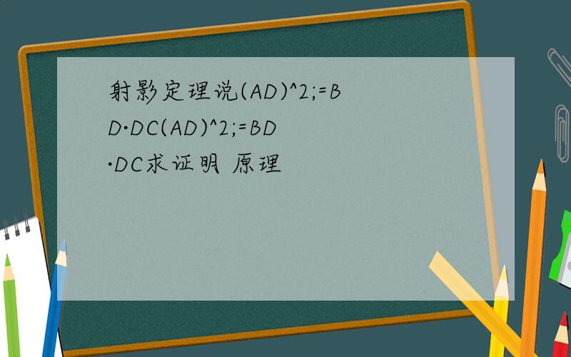 射影定理说(AD)^2;=BD·DC(AD)^2;=BD·DC求证明 原理