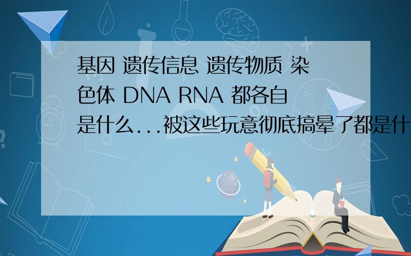 基因 遗传信息 遗传物质 染色体 DNA RNA 都各自是什么...被这些玩意彻底搞晕了都是什么...还有区别 异同 我觉得完全是可以化等的啊