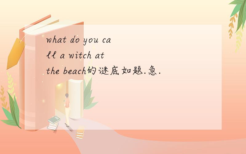what do you call a witch at the beach的谜底如题.急.
