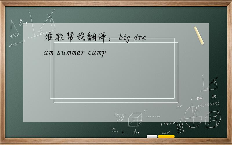 谁能帮我翻译：big dream summer camp