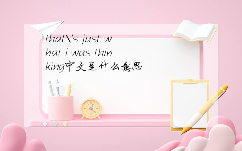 that\'s just what i was thinking中文是什么意思