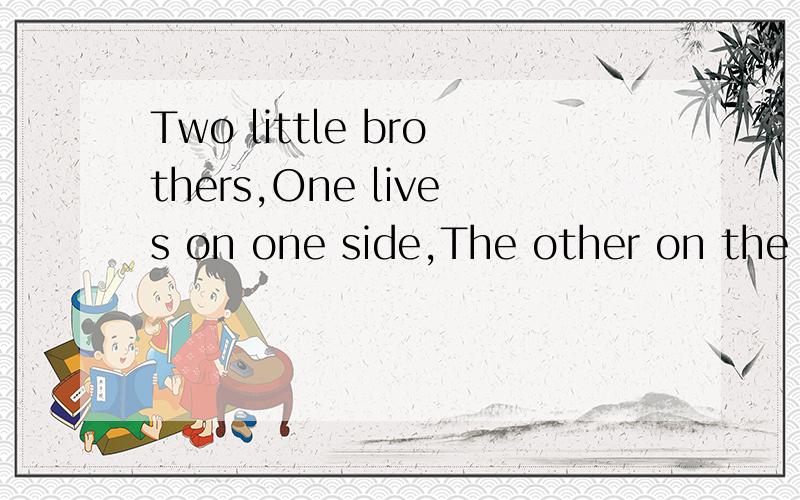 Two little brothers,One lives on one side,The other on the other side,.They hear what you say,But they does not see each other