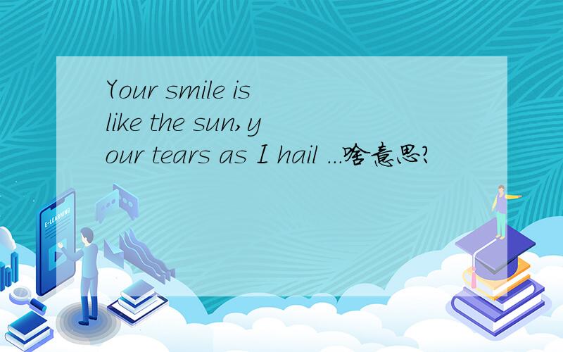 Your smile is like the sun,your tears as I hail ...啥意思?