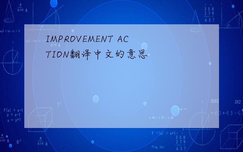 IMPROVEMENT ACTION翻译中文的意思
