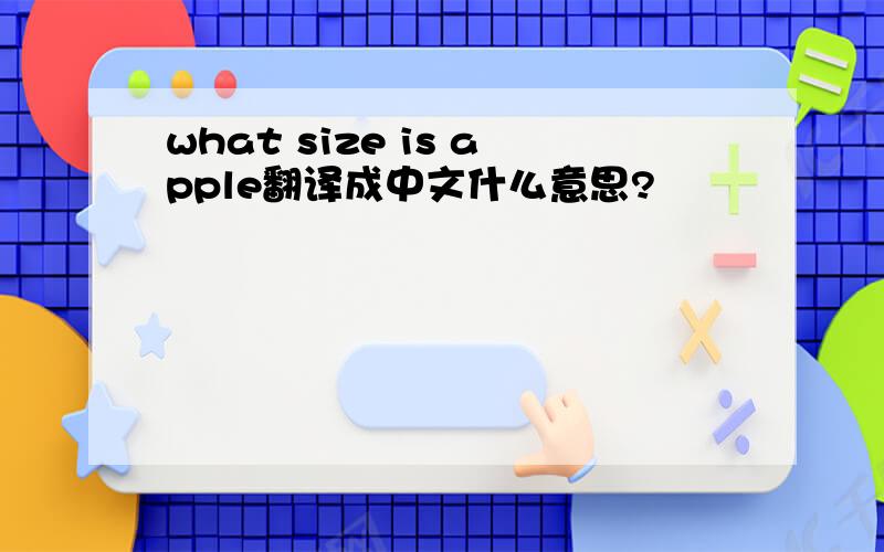 what size is apple翻译成中文什么意思?